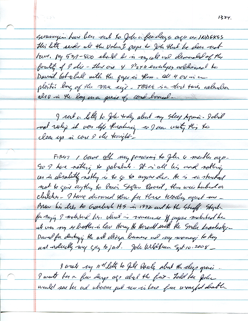 Dr John WorldPeace 2008 Prison Journal